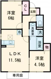 プルミエ B【1階】の間取り