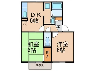 セジュール北園【1階】の間取り