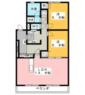 シャトー清城【1階】の間取り