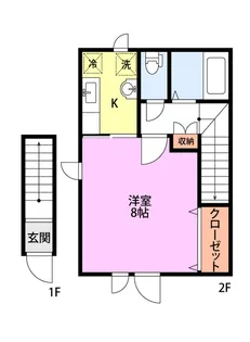 リトリート南長潟【2階】の間取り