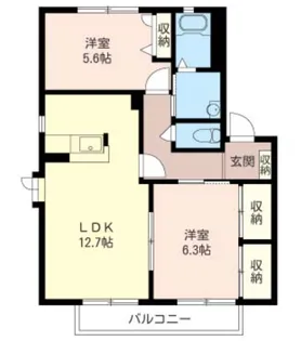 エクセルパレス佐貫B棟【2階】の間取り