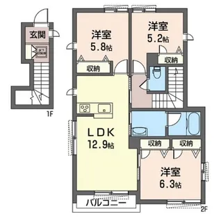 リラフォート(苅宿)【2階】の間取り