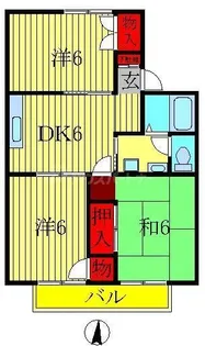 セジュール増尾【1階】の間取り