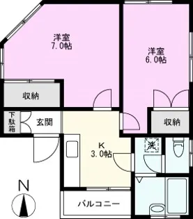 袋山ハイツ【3階】の間取り