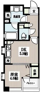フォーチュンコート新宿御苑前【5階】の間取り