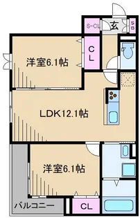 ゼフィール【1階】の間取り