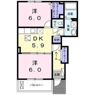 ウッドスプリング千代田A【1階】の間取り