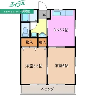 コーポアイリス【2階】の間取り