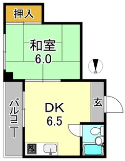 グランドハイツ加美東【6階】の間取り