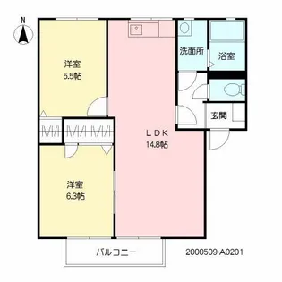 クレール福井 A棟【2階】の間取り