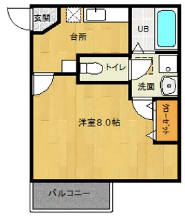 ワンメイルスクエア【2階】の間取り