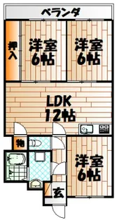 クロノス霧ヶ丘【3階】の間取り