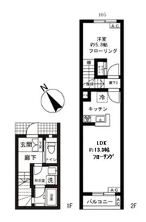 バーン神楽坂【1階】の間取り