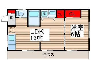 リプロハウス柏市中原アパート1【1階】の間取り