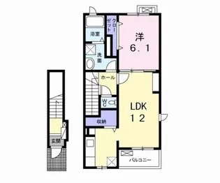 ソレイユA【2階】の間取り