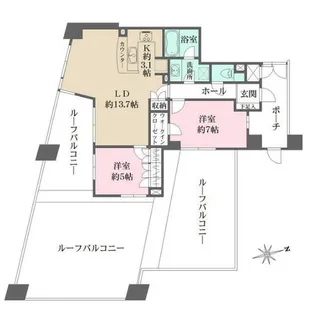 ファミールグラン用賀イクスヴィア【9階】の間取り