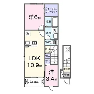 バリーフィールド A【2階】の間取り