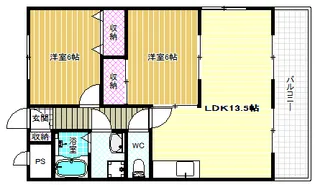 ハイツ田井城【2階】の間取り