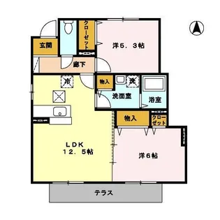 パークハイム水城 B棟【1階】の間取り