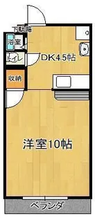 コスモハイツIII【1階】の間取り