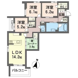 【新築】アルフェリーチェ【SHM】【2階】の間取り
