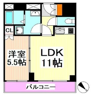 霞町五番館【2階】の間取り