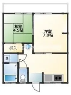 秋花ハイツ【2階】の間取り