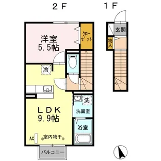 郡山ガーデン チェリーガーデン【2階】の間取り