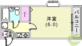 キャンパスヒルズ鈴蘭台【1階】の間取り