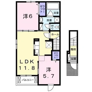 ベルフローラ【2階】の間取り