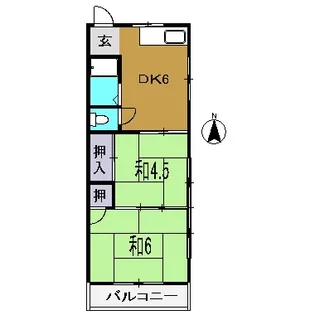 秦南町ハイツ【2階】の間取り