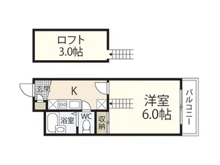 レオパレスVerde江波【3階】の間取り