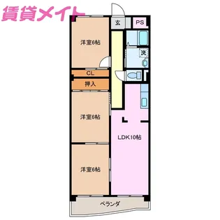 VIA EMILIA【6階】の間取り