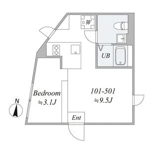 オークレスト中野【3階】の間取り