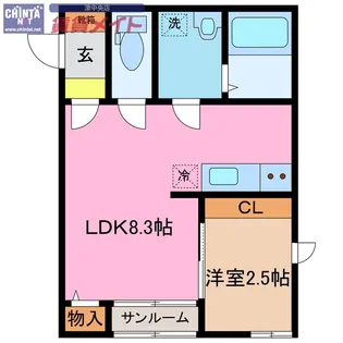 オランジュベール津住吉【2階】の間取り