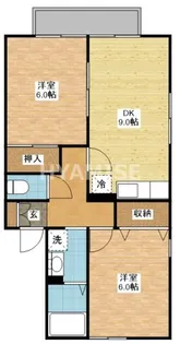 コスモスB棟【1階】の間取り