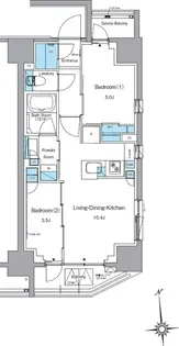 東京都台東区元浅草2【マンション】の間取り