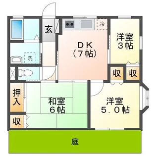 サニーハイツ草木 West【1階】の間取り
