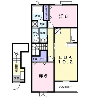 クイスクアム【2階】の間取り