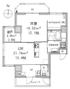 モンテヴェルデ神楽坂弐番館【3階】の間取り