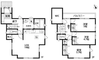 千葉県千葉市花見川区花園町【一戸建】の間取り