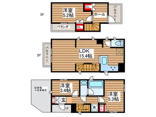 千葉県市川市本塩【一戸建】の間取り
