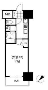クリエイトビュー三宮磯上公園【8階】の間取り