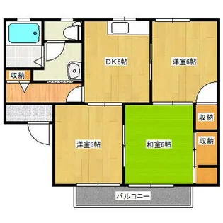 レーベンパレス御領【2階】の間取り