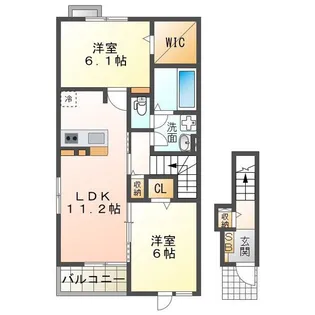 ラフィネ一身田 A【2階】の間取り