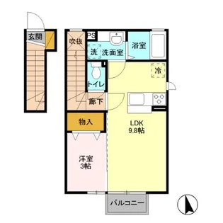 茨城県古河市上辺見【アパート】の間取り