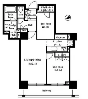 パークタワー芝浦ベイワード アーバンウイング【14階】の間取り
