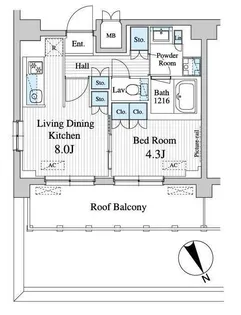 東京都江東区清澄1【マンション】の間取り