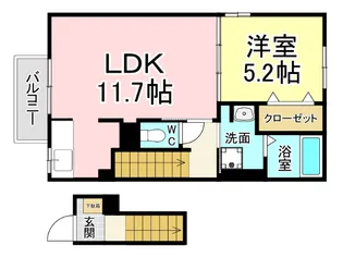 福岡県北九州市小倉南区長尾6【アパート】の間取り