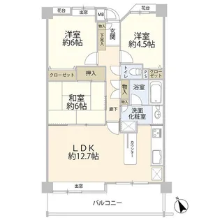 ルイシャトレ多摩センター二番館(0005237)【1階】の間取り